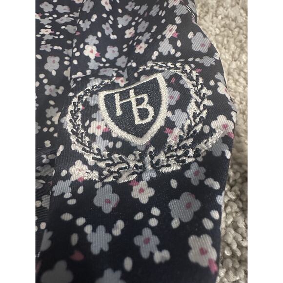 FootJoy Golf Polo Shirt Men’s Medium Floral Print Performance HB Logo Navy - Picture 4 of 7